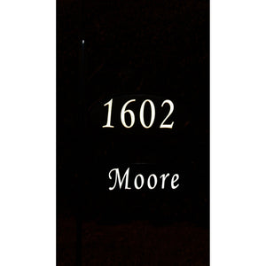 Park Place Oval Reflective Address Sign With Name Rider