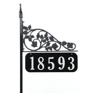 Rose Reflective Address Sign on 47" or 58" Pole