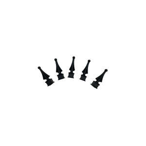 Four-Sided Spire Polypropylene Decorative Fence Toppers - Black