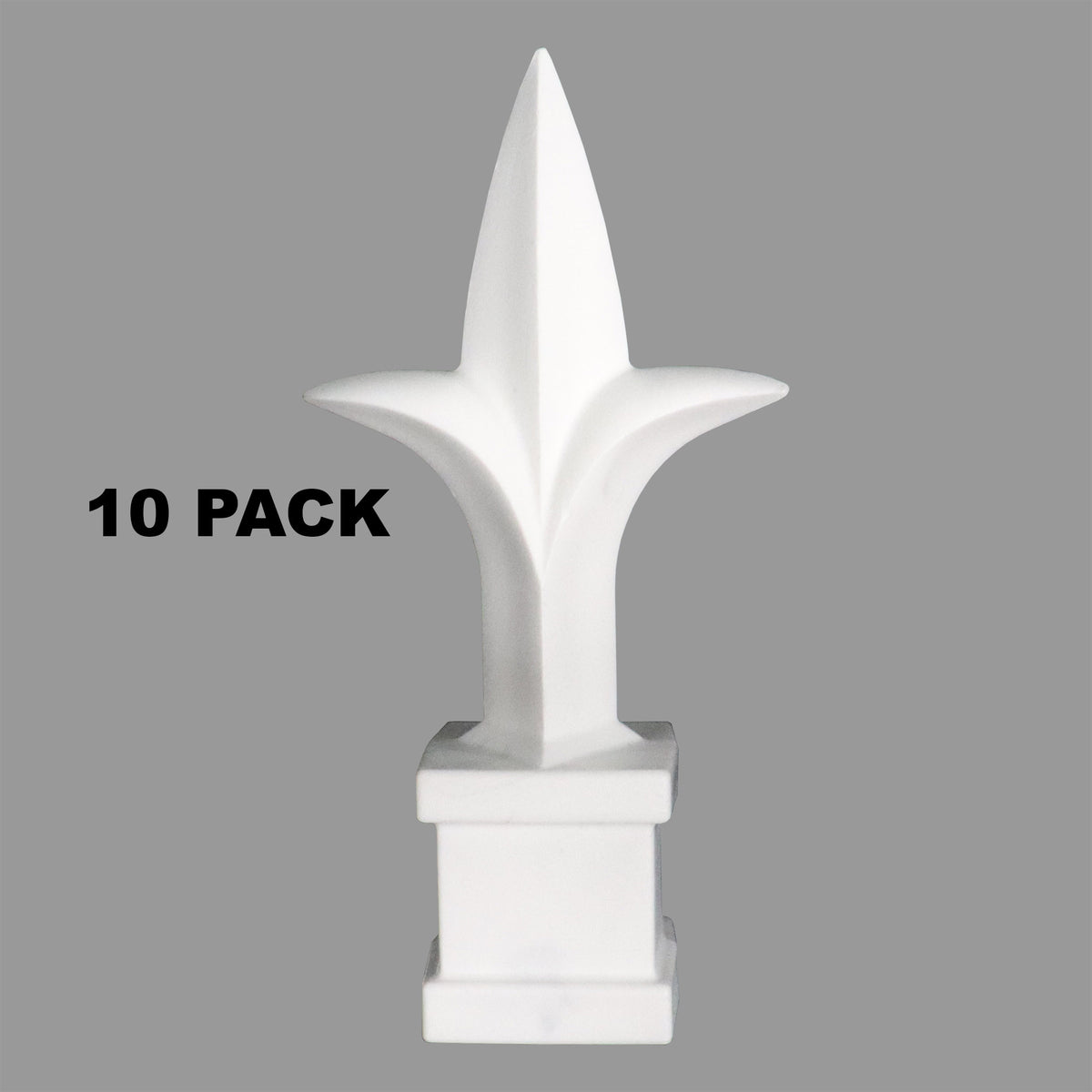 Tri - Spear Polypropylene USA Finial Toppers - White - Multi-Pack