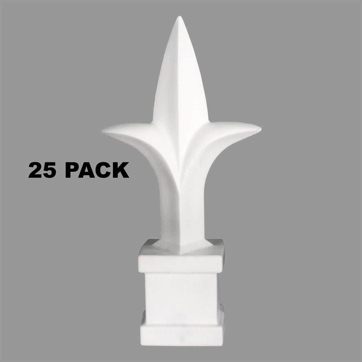 Tri - Spear Polypropylene USA Finial Toppers - White - Multi-Pack