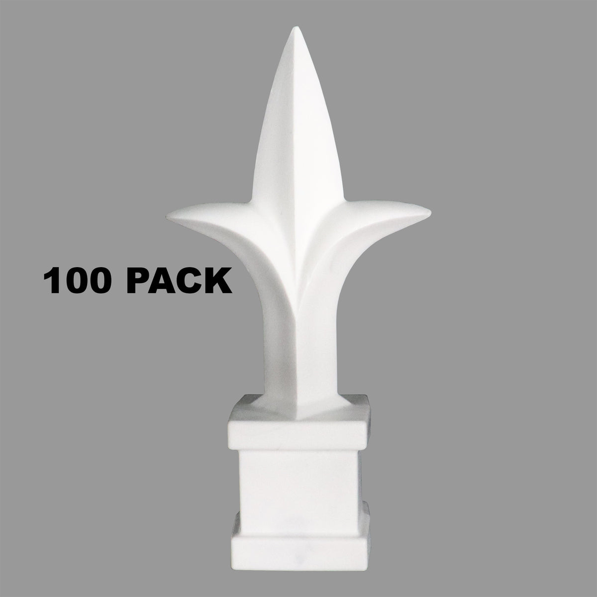 Tri - Spear Polypropylene USA Finial Toppers - White - Multi-Pack