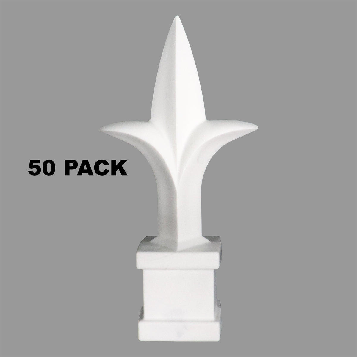 Tri - Spear Polypropylene USA Finial Toppers - White - Multi-Pack