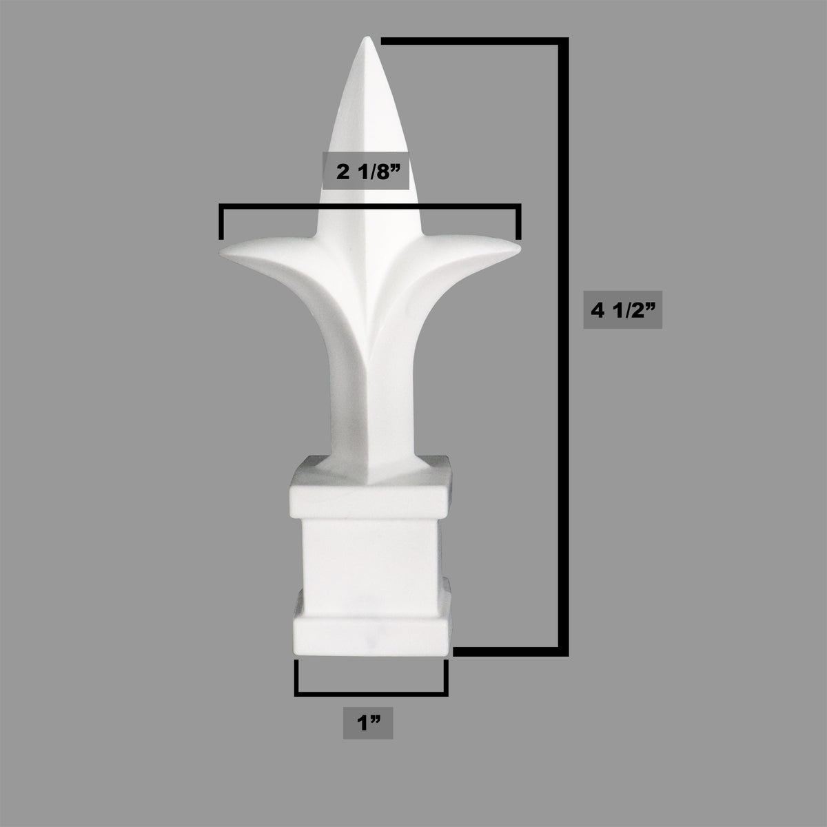 Tri - Spear Polypropylene USA Finial Toppers - White - Multi-Pack