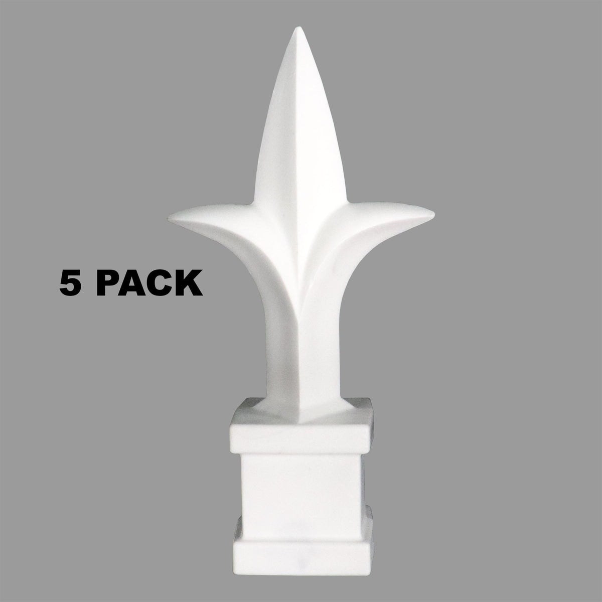 Tri - Spear Polypropylene USA Finial Toppers - White - Multi-Pack