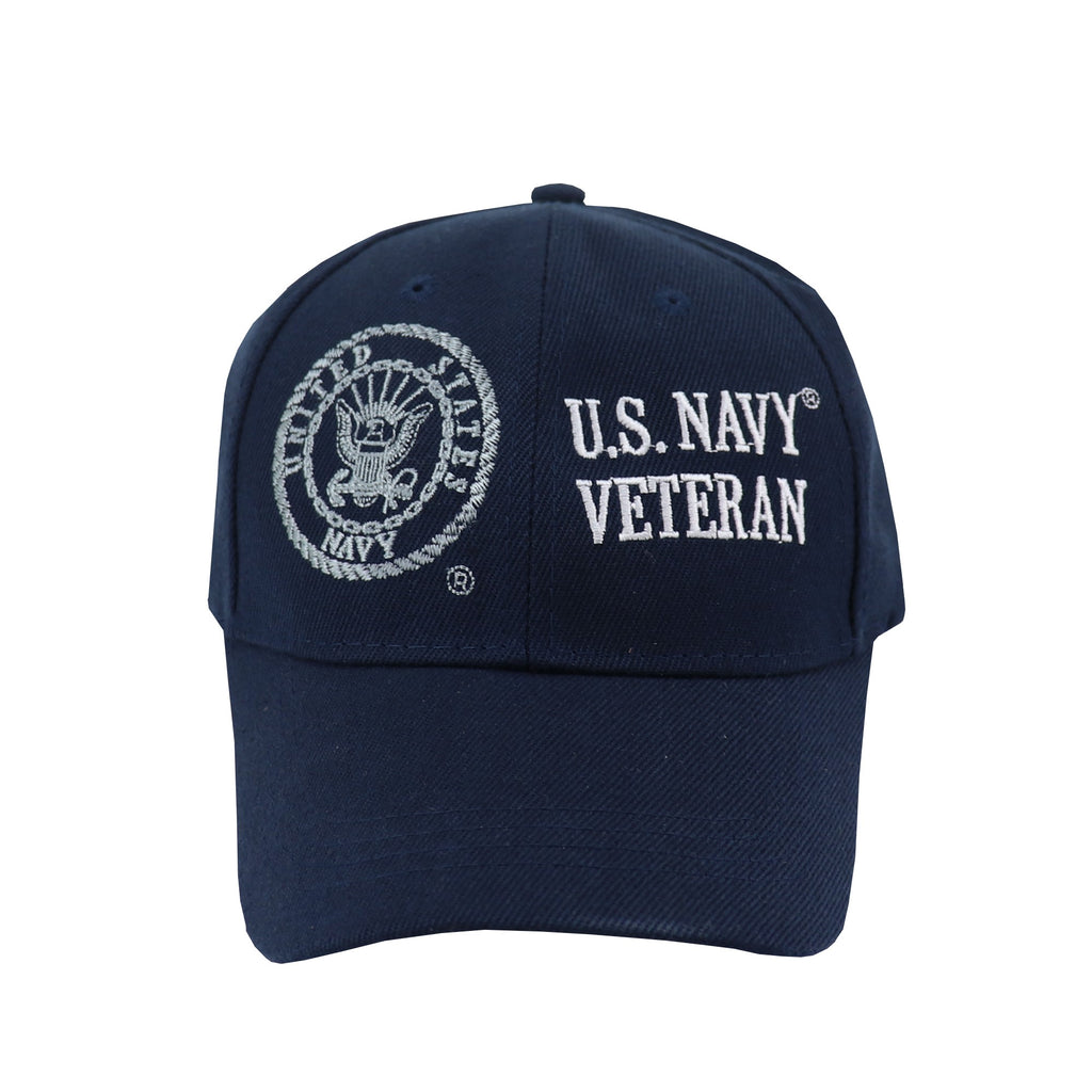 US Navy Veteran Patch Baseball Cap - Adjustable Snapback Hat (Navy Color)