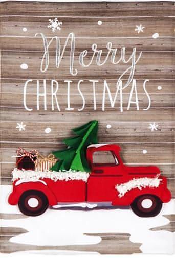 Christmas Red Truck Garden Flag