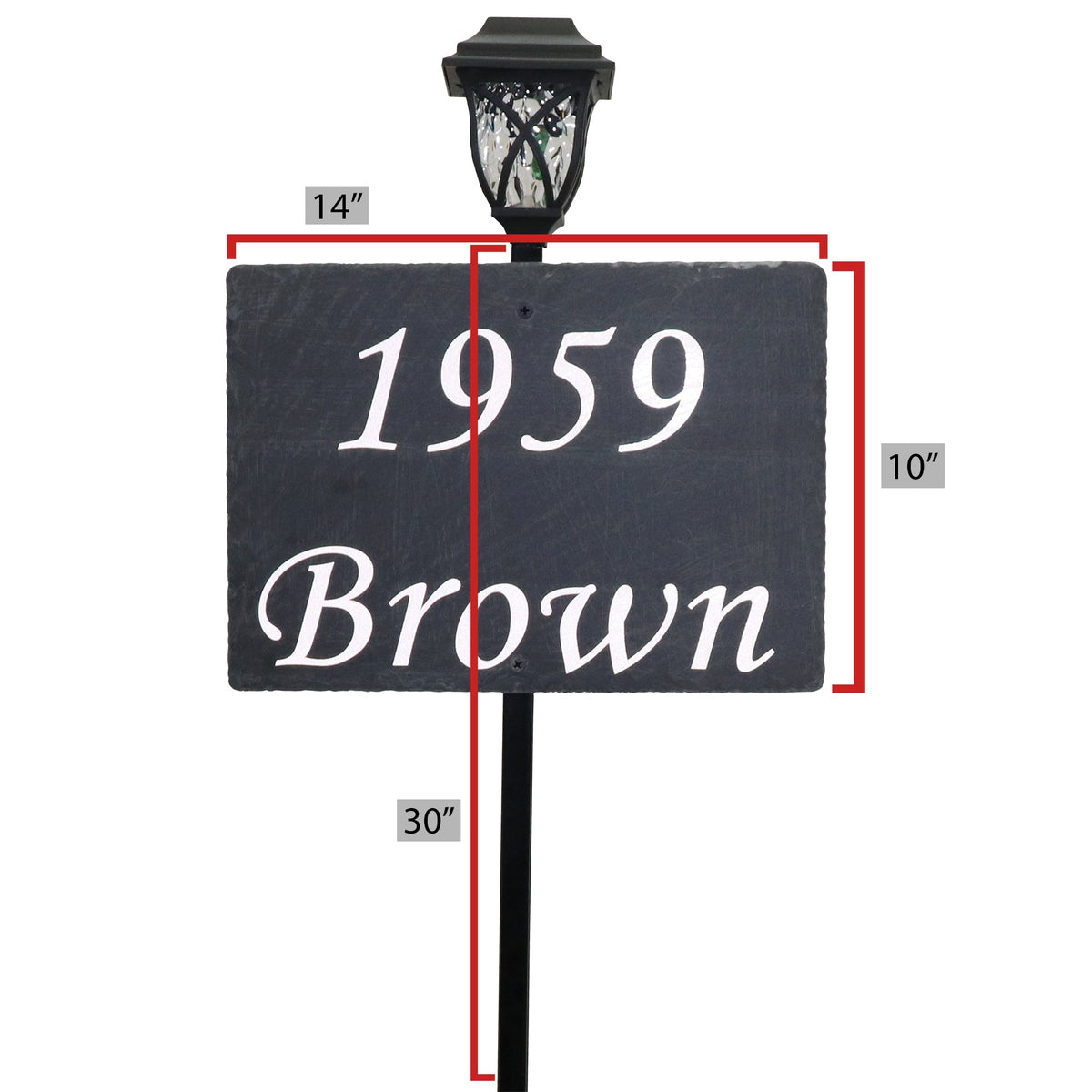 Toulouse Slate Address Sign with Solar Lamp