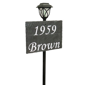 Toulouse Slate Address Sign with Solar Lamp