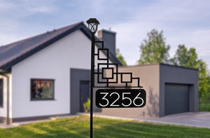 Windsor Double-Sided Reflective Address Sign with Solar Lamp