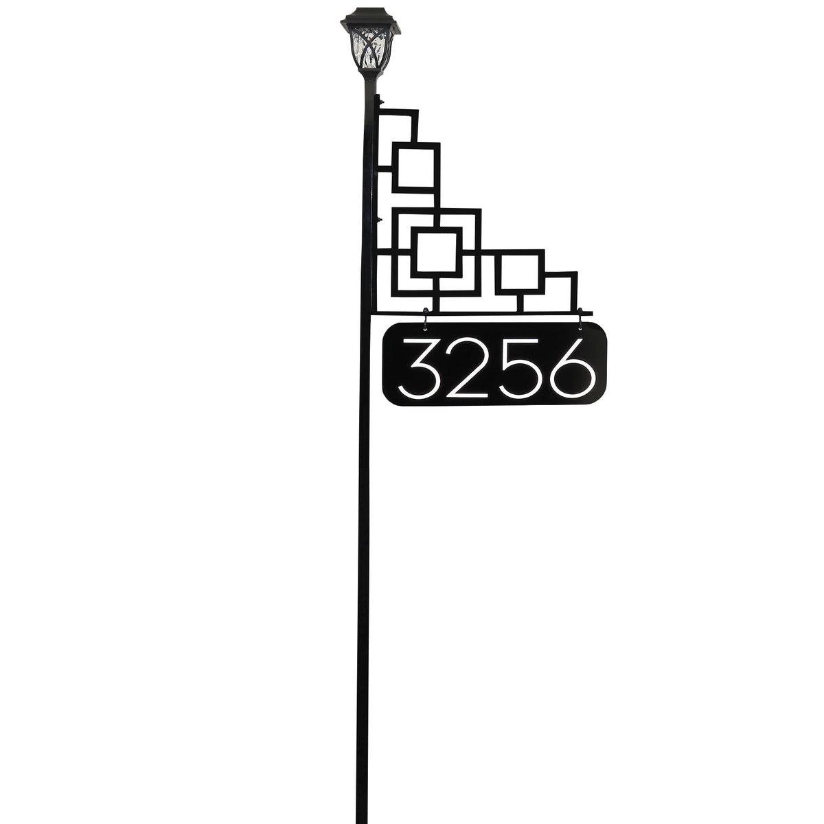 Windsor Double-Sided Reflective Address Sign with Solar Lamp